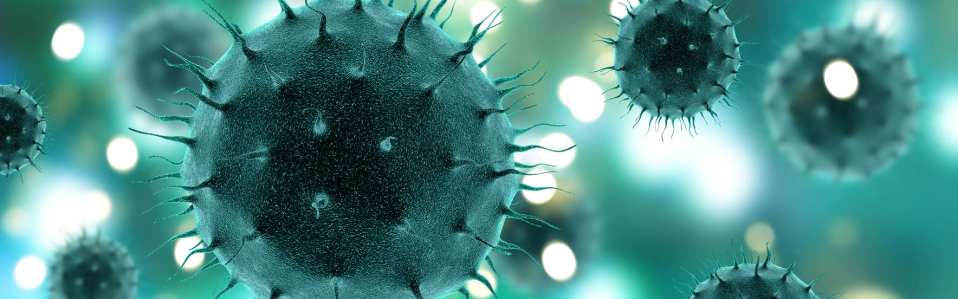 3D render of a medical background with abstract virus cells